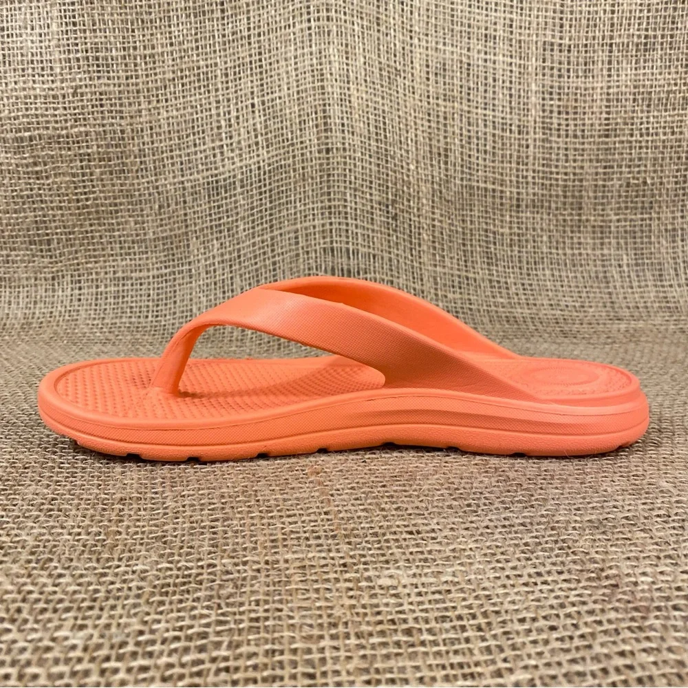 Totes Sandals Flip Flops Sol bounce Peach Thongs Size 8 - Picture 8 of 11